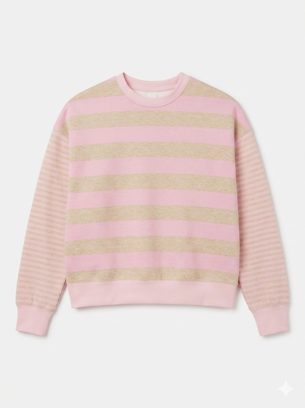 AS Revival | Altar’D State Striped Crewneck Sweatshirt Pink Tan Size XXS